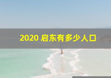 2020 启东有多少人口